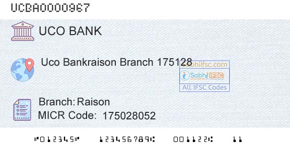 Uco Bank RaisonBranch 