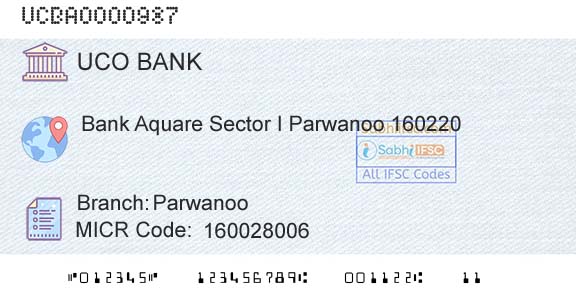 Uco Bank ParwanooBranch 