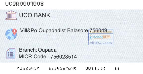 Uco Bank OupadaBranch 