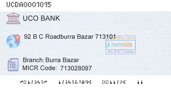 Uco Bank Burra BazarBranch 