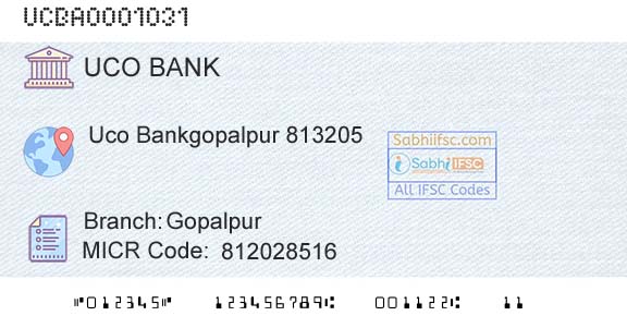 Uco Bank GopalpurBranch 