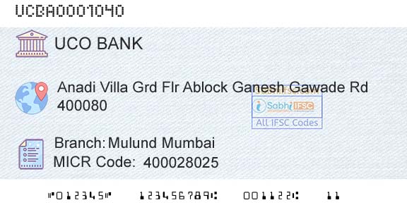 Uco Bank Mulund MumbaiBranch 