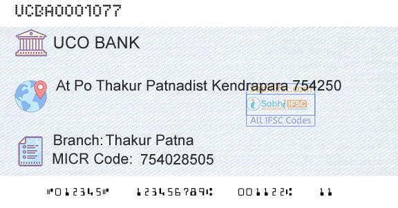 Uco Bank Thakur PatnaBranch 