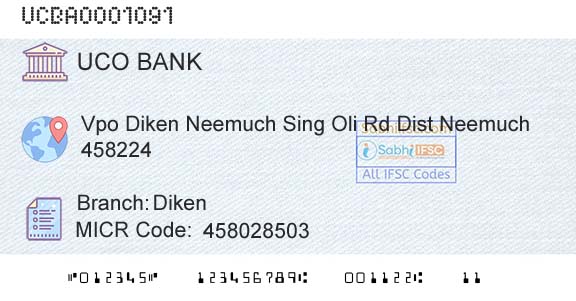 Uco Bank DikenBranch 