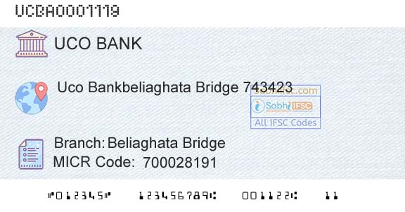 Uco Bank Beliaghata BridgeBranch 