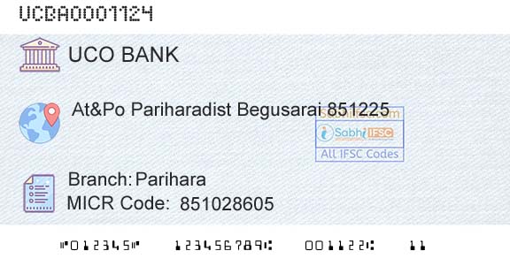Uco Bank PariharaBranch 