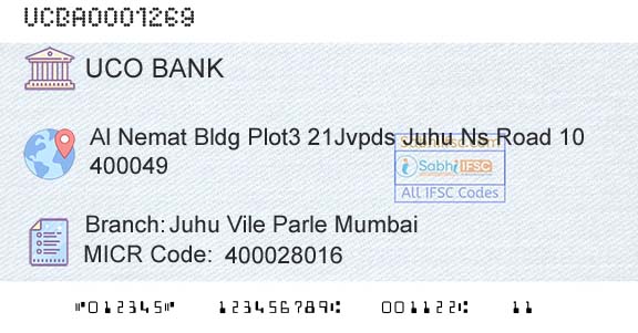 Uco Bank Juhu Vile Parle MumbaiBranch 