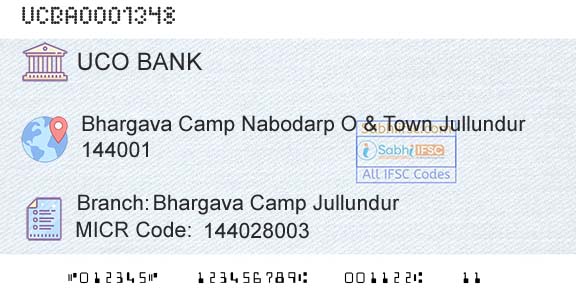 Uco Bank Bhargava Camp JullundurBranch 