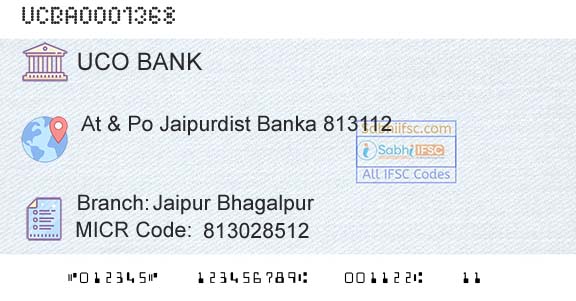 Uco Bank Jaipur BhagalpurBranch 