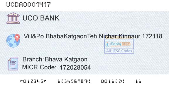 Uco Bank Bhava KatgaonBranch 