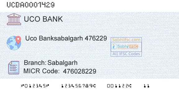 Uco Bank SabalgarhBranch 