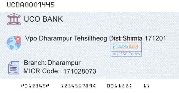 Uco Bank DharampurBranch 