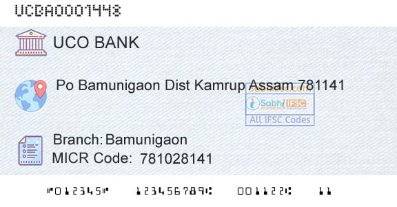 Uco Bank BamunigaonBranch 