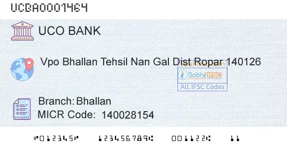 Uco Bank BhallanBranch 