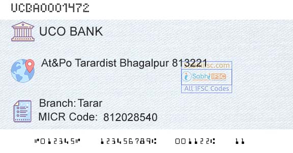 Uco Bank TararBranch 