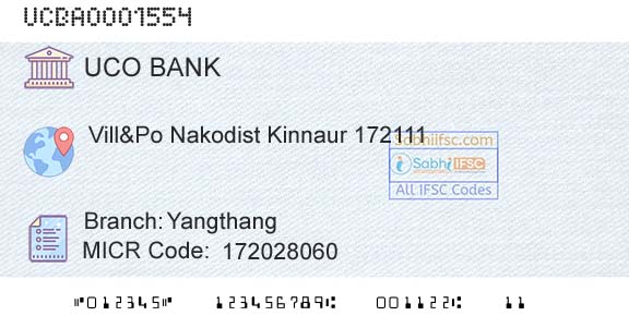 Uco Bank YangthangBranch 
