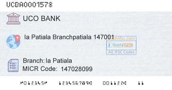 Uco Bank Ia PatialaBranch 