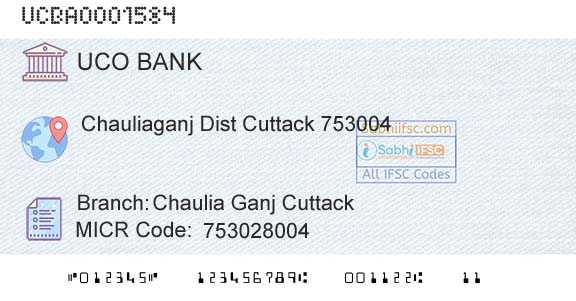 Uco Bank Chaulia Ganj CuttackBranch 