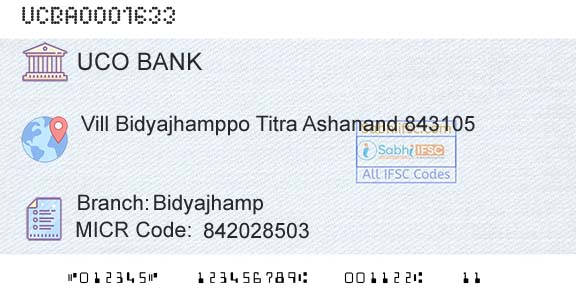Uco Bank BidyajhampBranch 