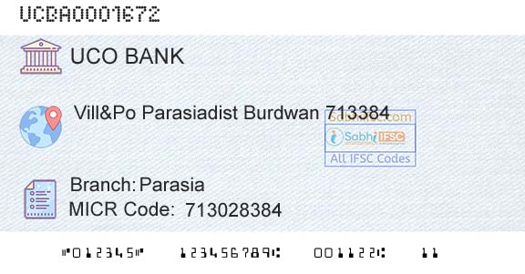 Uco Bank ParasiaBranch 