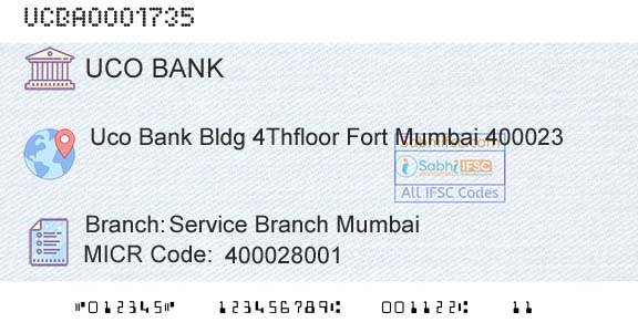 Uco Bank Service Branch MumbaiBranch 