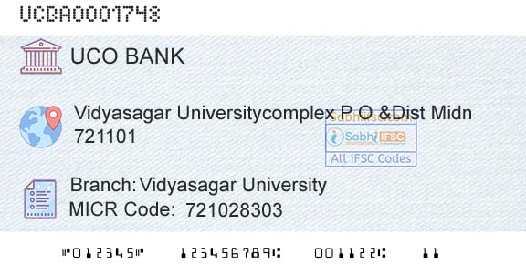 Uco Bank Vidyasagar UniversityBranch 