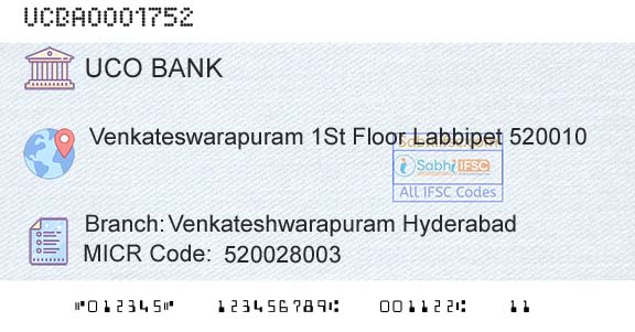 Uco Bank Venkateshwarapuram HyderabadBranch 