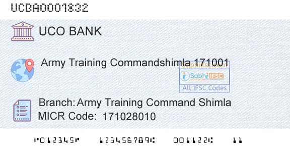 Uco Bank Army Training Command ShimlaBranch 
