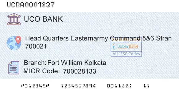 Uco Bank Fort William KolkataBranch 