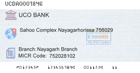 Uco Bank Nayagarh BranchBranch 