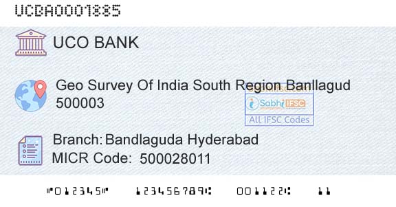 Uco Bank Bandlaguda HyderabadBranch 
