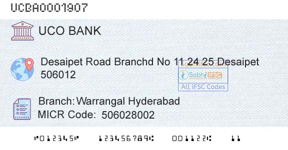 Uco Bank Warrangal HyderabadBranch 