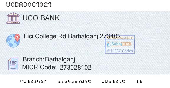 Uco Bank BarhalganjBranch 
