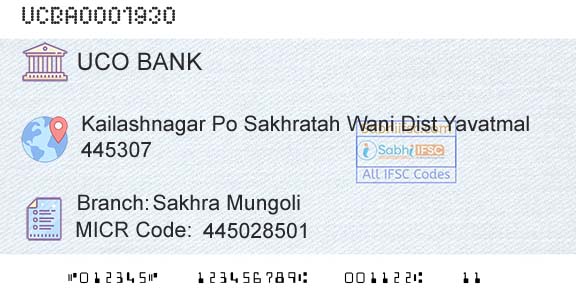 Uco Bank Sakhra MungoliBranch 