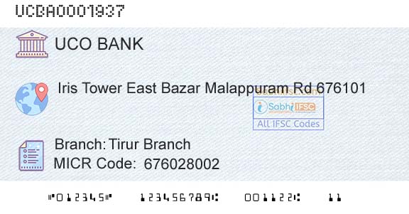 Uco Bank Tirur BranchBranch 