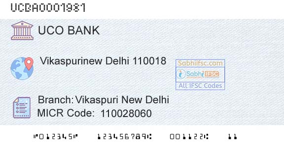 Uco Bank Vikaspuri New DelhiBranch 