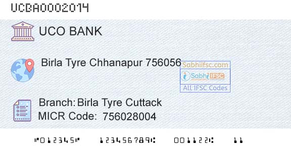 Uco Bank Birla Tyre CuttackBranch 