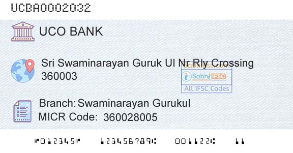 Uco Bank Swaminarayan GurukulBranch 
