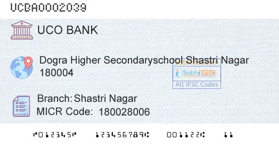 Uco Bank Shastri NagarBranch 