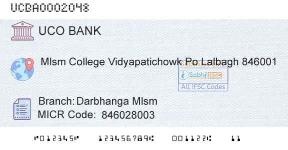 Uco Bank Darbhanga MlsmBranch 