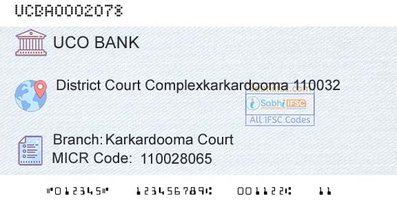 Uco Bank Karkardooma CourtBranch 