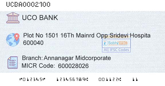 Uco Bank Annanagar MidcorporateBranch 