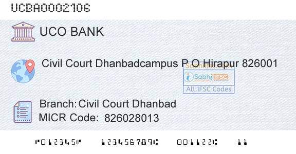 Uco Bank Civil Court DhanbadBranch 