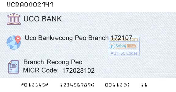 Uco Bank Recong PeoBranch 