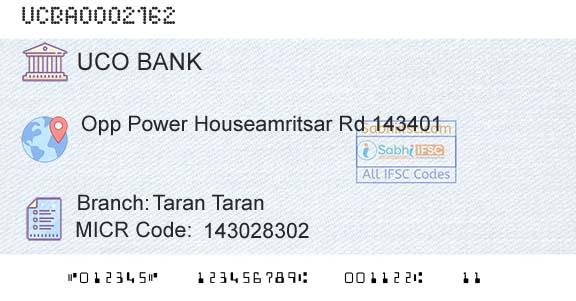 Uco Bank Taran TaranBranch 