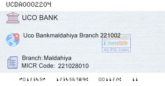 Uco Bank MaldahiyaBranch 