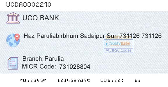 Uco Bank ParuliaBranch 
