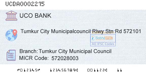 Uco Bank Tumkur City Municipal CouncilBranch 