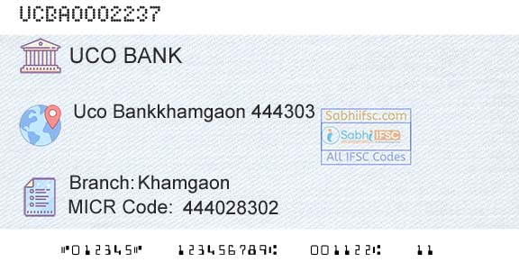 Uco Bank KhamgaonBranch 