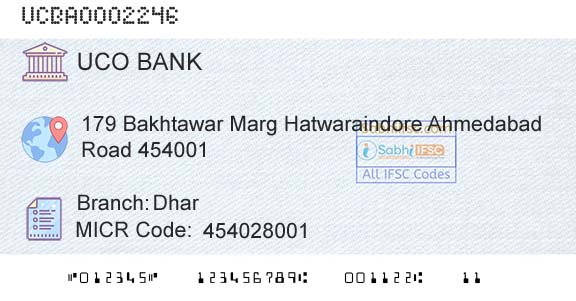 Uco Bank DharBranch 